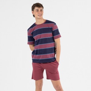 Pijama hombre corto Tadeo burdeos