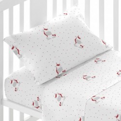 Juego de sábanas algodón Unicornios rojo cuna sabanas-cuna-bebe