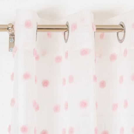 Cortina Pompom rosa cortinas-visillos-y-estores