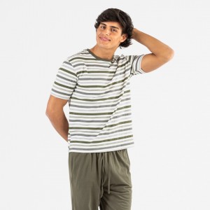 Pijama hombre manga corta Camilo verde caceria