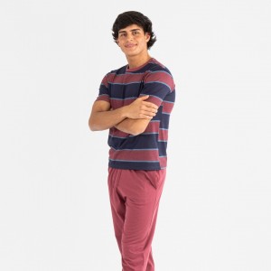 Pijama hombre manga corta Tadeo burdeos 2