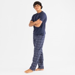 Pijama hombre manga corta Yelco azul marino comprar-pijamas-largos-hombre