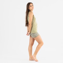 Pijama corto algodón Grinn verde pijamas-cortos-mujer