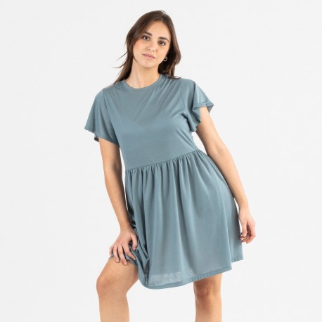 Camisón manga corta verde azulado vestidos-y-blusones-mujer