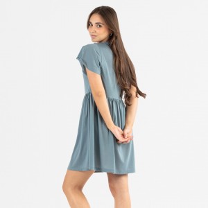 Camisón manga corta verde azulado 2