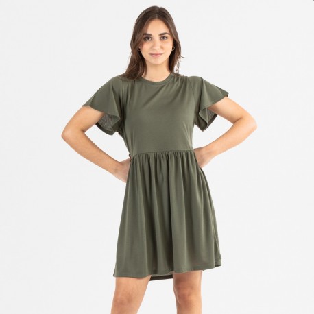 Camisón manga corta verde caceria vestidos-y-blusones-mujer