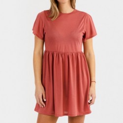 Camisón manga corta marsala vestidos-y-blusones-mujer