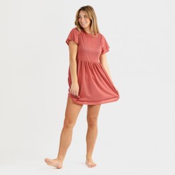 Camisón manga corta marsala vestidos-y-blusones-mujer