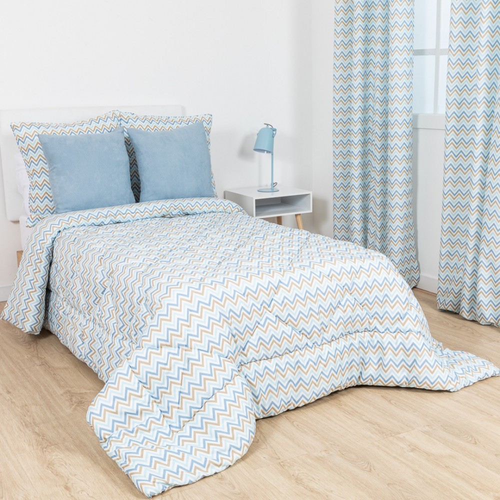 Plaid Cama Acolchadito Rayitas Grises