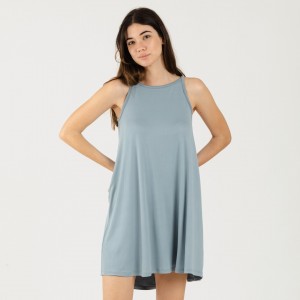 Vestido punto sedoso indigo