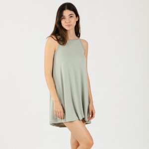 Vestido punto sedoso verde tiffany