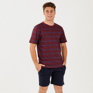 Pijama hombre corto Diego burdeos