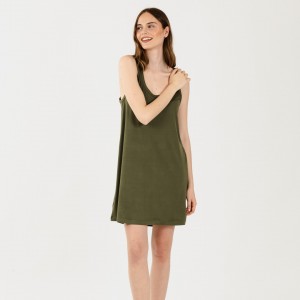 Camisón tirantes punto sedoso verde caceria 2