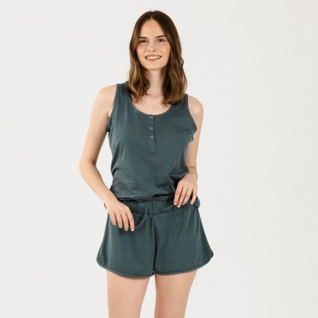 Conjunto deportivo short mujer verde azulado Talla de Ropa M