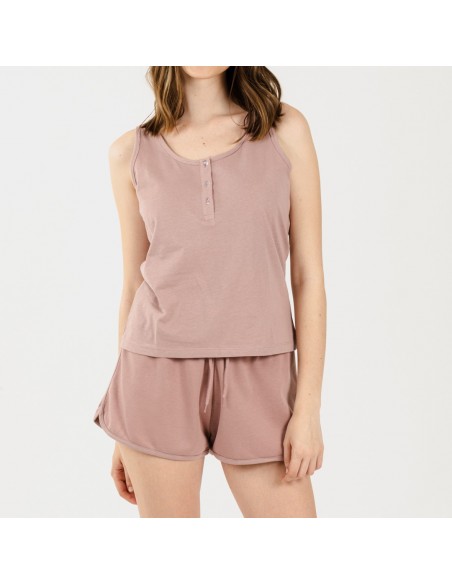 Conjunto deportivo short mujer malva Conjunto deportivo short mujer malva