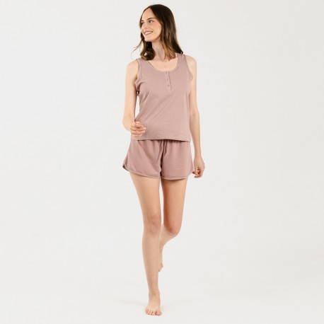 Conjunto deportivo short mujer malva