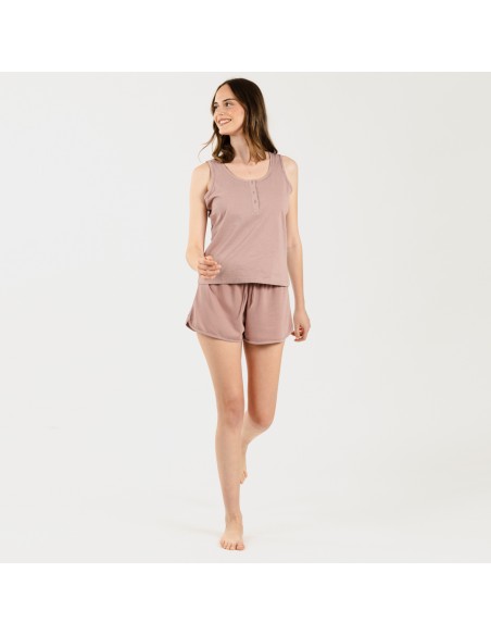 Conjunto deportivo short mujer malva Conjunto deportivo short mujer malva