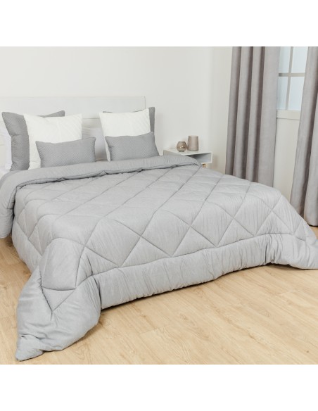 Edredón liso efecto desgastado