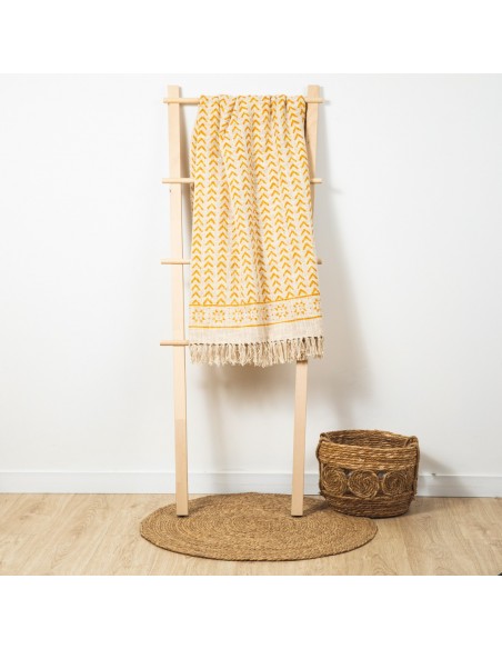 Plaid algodón Aisha mostaza