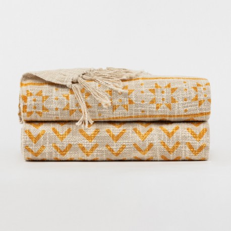 Plaid algodón Aisha mostaza