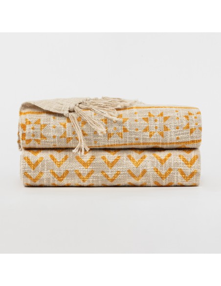 Plaid algodón Aisha mostaza