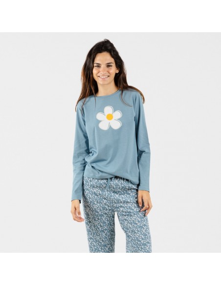 Pijama largo algodón Sorine indigo Talla de Ropa M