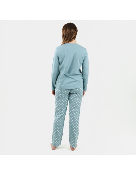 Pijama largo algodón Summer indigo pijamas-mujer