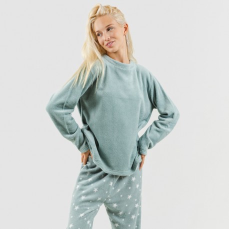 Pijama coral Cosmo verde tiffany pijamas-mujer