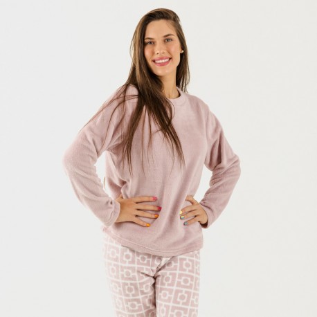 Pijama coral Taormina malva pijamas-mujer