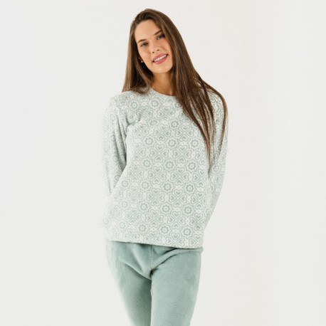 Pijama coral Capri verde tiffany pijamas-mujer