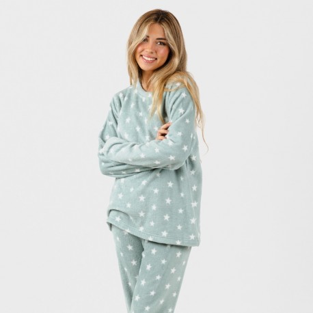 Pijama coral Vitalidad verde tiffany pijamas-mujer