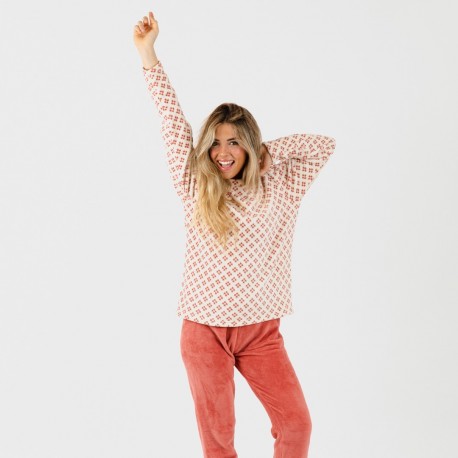 Pijama coral Penelope marsala pijamas-mujer