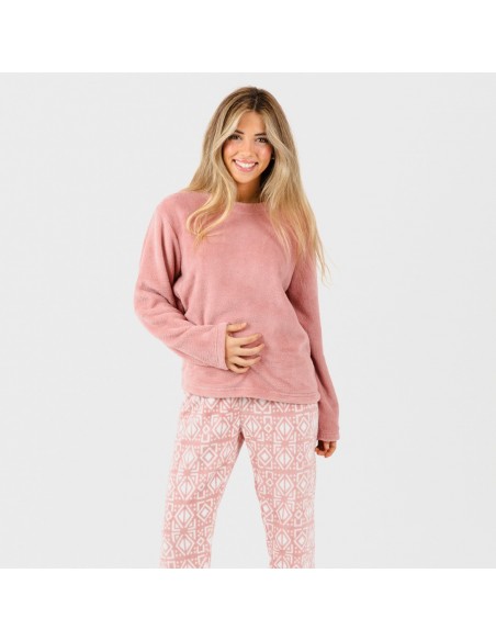 Pijama coral Tiberio malva rosa pijamas-mujer