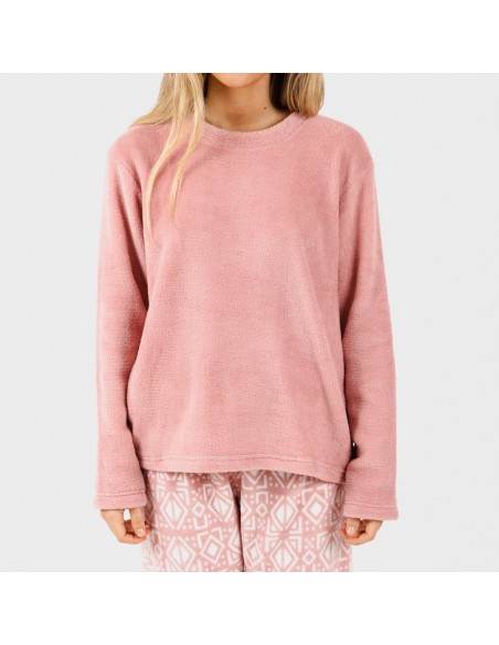 Pijama coral Tiberio malva rosa pijamas-mujer