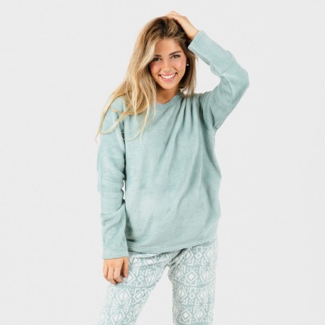 Pijama coral Tiberio verde tiffany pijamas-mujer