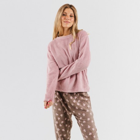 Pijama coral Ellen malvarosa pijamas-mujer