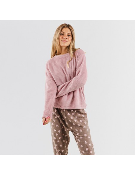 Pijama coral Ellen malvarosa pijamas-mujer