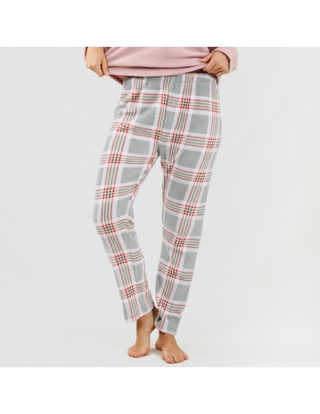 Pijama coral Cuadro Salema rosa pijamas-mujer