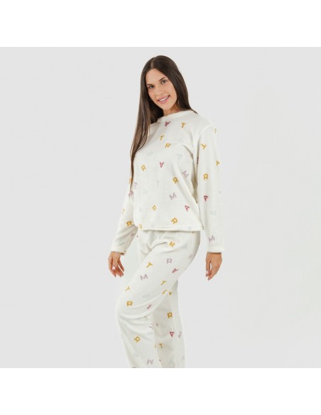 Pijama coral Letras pijamas-mujer