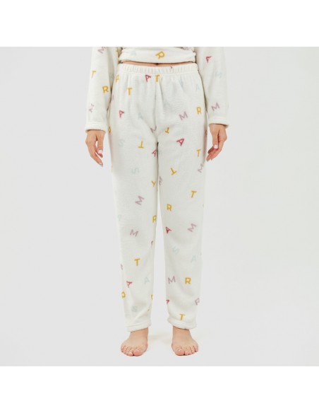 Pijama coral Letras pijamas-mujer