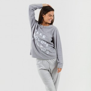 Pijama polar Emiro gris medio