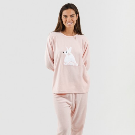 Pijama polar Midas rosa pijamas-mujer