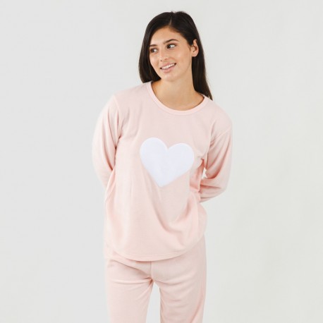 Pijama polar Praga rosa pijamas-mujer