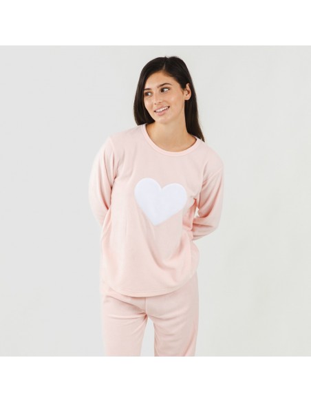 Pijama polar Praga rosa pijamas-mujer
