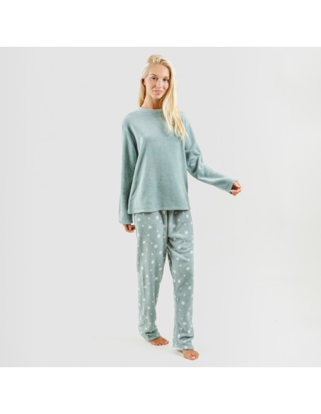 Pijama coral Cosmo verde tiffany pijamas-mujer
