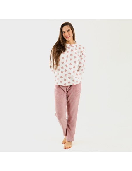 Pijama coral Praga malva rosa pijamas-mujer