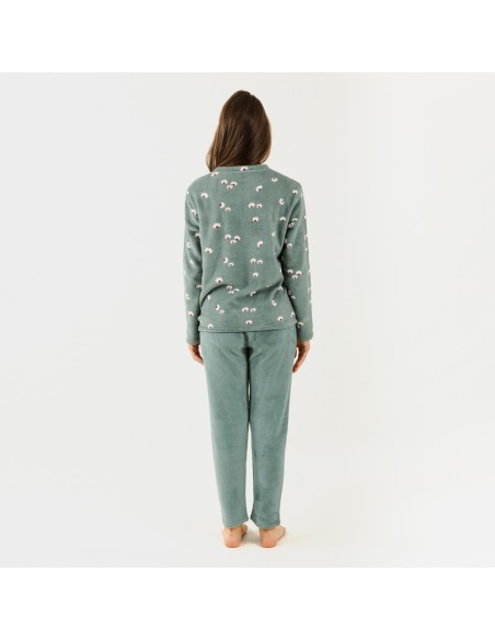 Pijama coral Tabitha verde frances pijamas-mujer