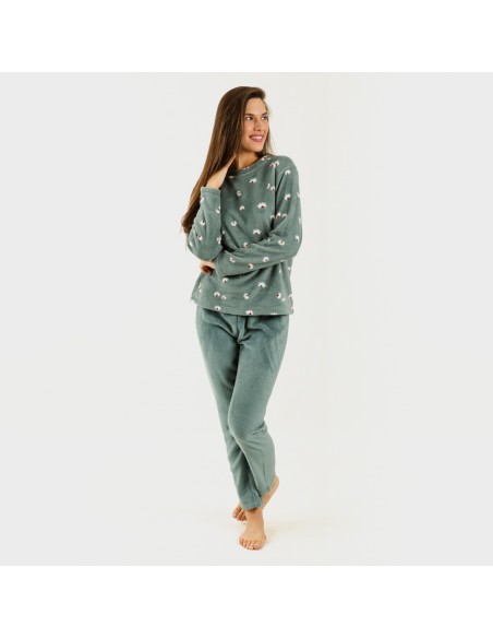 Pijama coral Tabitha verde frances pijamas-mujer