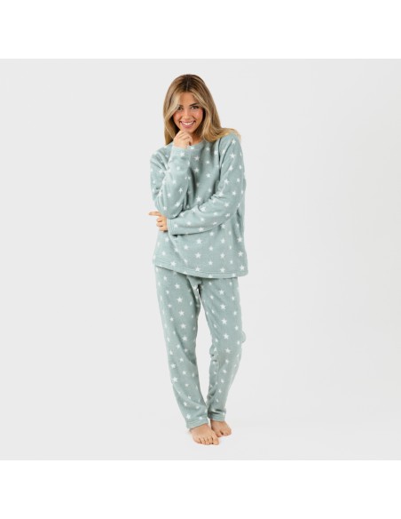 Pijama coral Vitalidad verde tiffany pijamas-mujer