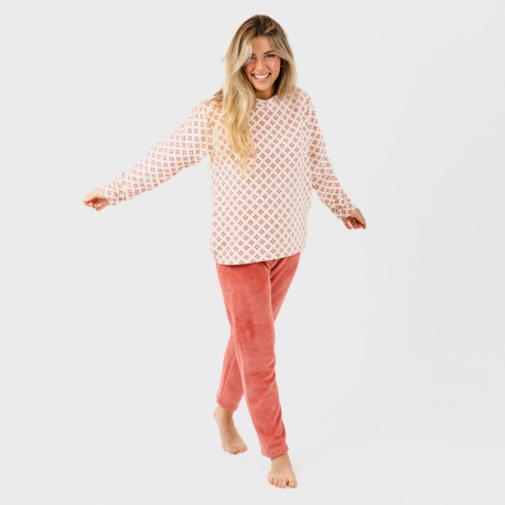 Pijama coral Penelope marsala